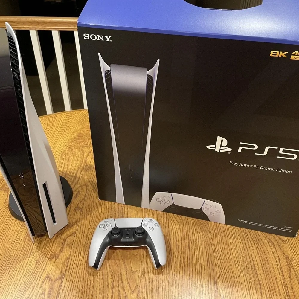 Sony PS5 Digital Edition Console with 2White Controllers